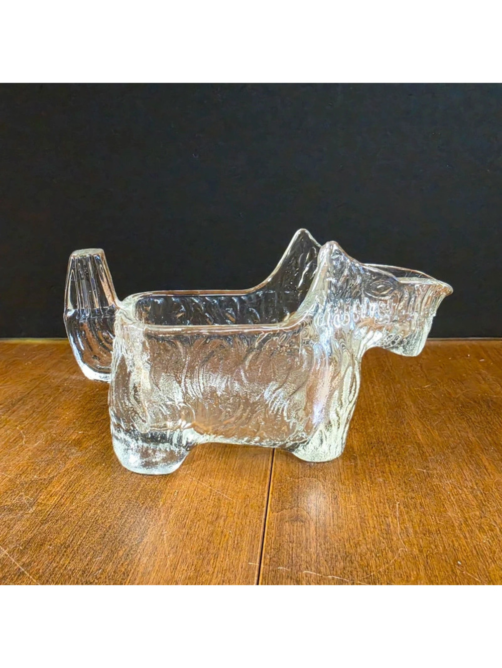L. E. Smith Clear Pressed Glass Scottie Dog Creamer